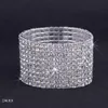 Bracelet élastique en strass blanc à 10 rangées, extensible, bijoux de fête de mariage et de mariée, ZAU10 52678