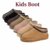 Enfants Tazz Tasman Fourrure Enfants Uggz En Peau De Mouton Bottes De Neige Classiques Femmes Australie Pantoufles Hiver Daim Cheville Uggde Bottes En Cuir Chaud Slip-on Anti Slip Noir