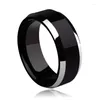 Wedding Rings 2023 Selling 8mm Tungsten Man's Plating The IP Black High Polished Comfort Fit Band Size 5-12