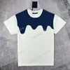 22SS Hombres Mujeres Diseñadores Camiseta Tee Denim Carta con paneles Manga corta Hombre Cuello redondo París Streetwear Blanco Negro Xinxinbuy XS-L266F