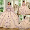 Fabulous Ball Gown Beaded Quinceanera Dresses With Cape Appliqued Prom Gowns Spaghetti Straps Neckline Tulle Sweet 15 Masquerade Dress