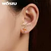 Stud WOSTU 2023 Automne Série 925 Sterling Silver Feuille Citrouille Boucles d'oreilles Boucles d'oreilles pour femmes Fine Bijoux Cadeau YQ231026