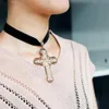 Large Pendant Cross Necklace For Women Choker Unique Fabric Chain 2021 Winter Fashion Jewelry Accessories Women's Neck Neckla2679