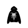 designer Funny Skull Print Hip Hop Hooded Sweater Men's Fashion Brand Street Made Old Couple Coat butterfly Rxdbp