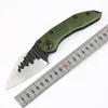 특별 제공 고급 Samier Knives 커스텀 스티치 II 자동 전술 접이식 나이프 D2 새틴 블레이드 녹색 T6061 핸들 생존 캠핑 나이프