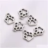 Charms 500Pcs Alloy Hollow Dog Paw Charm Pendant For Jewelry Making Bracelet Necklace Diy Accessories 11X1M Antique Sier Drop Delivery Dhr42