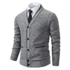 Men's Sweaters Fashion For Winter Casual Warm Slim Fit V Neck Knitted Cardigan Tops Men Father Clothing