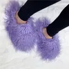 Nieuwe Baotou warme snoepkleurige pluche pantoffels met ronde kop en platte bodem voor binnen, van katoen voor dames