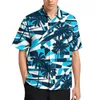 Casual overhemden voor heren Palmen Bomen Los overhemd Heren Strand Zonsondergang Hawaii Bedrukte korte mouwen Mode oversized blouses