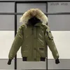 Canadian Men Pilot Down Jacket Real Wolf Fur Hooded Canvas Canda Goose Warm Goose Jacket Thick Outwear Designer Women Winter Goose Coat 7 Njxa NJXA