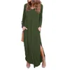 Cosplay sexy zomer maxi voor vrouwen casual streetwear vintage herfst effen v-hals lange mouw plus size jurken gewaad vestidos