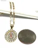 Colliers pendentifs découpés au Laser tricolore vierge marie Zircon pendentif collier 18K plaqué or en acier inoxydable bijoux pour femmes meilleur cadeau de noël fille Q231026