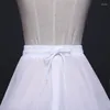 Skirts Women 3 Hoops A-Line Petticoat Adjustable Drawstring Waist Wedding Bridal Dress Crinoline Single Layer Ball Gown Underskirt Slip