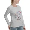 Polo da donna Genomica Scienza Arte DNA Stampa Acquerello T-shirt a maniche lunghe Top carini Magliette da donna