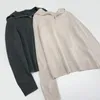 Pulls pour femmes Femmes Cachemire Pull tricoté à capuche Mode All-Match Dames à manches longues Pull en tricot doux avec demi-fermeture à glissière 2023