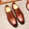 Chaussures habillées luxe en cuir véritable italien Oxfords pour homme marque qualité à la main classique mode élégant hommes mariage travail social