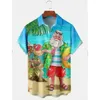 Erkek Elbise Gömlek 2024 Noel Grafik Noel Baba Hawaiian Harajuku Üstler Kısa Baskı Tee Tavan Moda Tatil Büyük Boy Kıyafetler