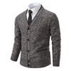 Men's Sweaters Fashion For Winter Casual Warm Slim Fit V Neck Knitted Cardigan Tops Men Father Clothing