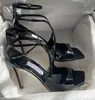 Yaz lüks markaları saeda sandaletler ayakkabı kristal strappy yüksek topuklu parti gelinlik bayan gladyatör sanalias çıplak siyah eu35-42