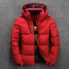 Winter White Duck Down Jacket Men Snow Parka Quality Thermal Casual Slim Thick Warm Coat Overcoat Windbreaker Hooded