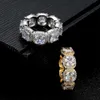 Jr24 fábrica permanente hip hop jóias almofada corte 6x6mm vvs moissanite diamante 925 prata cluster tênis banda anel