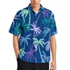 Erkekler sıradan gömlek avuç içi ağaçlar gevşek gömlek erkek plaj gün batımı hawaii baskılı kısa kollu moda büyük boy bluz