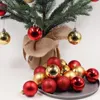 Decorações de Natal Pintadas Enfeites de Bola de Plástico Conjunto de Pingente de Árvore Acessórios de Decoração 8cm 24 Pcs 231026