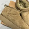 Designer Classic Ultra Mini Australian Platform Winter Fur Boots Real Leather Casual Flat Bottom Comfortable Ankle Snow Boot NO