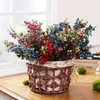 Fleurs décoratives 6/10 pièces myrtilles artificielles fournitures de décoration pour la maison Fruits en plastique petites baies cerise pour cadeau de fête de mariage