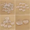 Spacers 26Mm Heart Beads With Hole Flat Back Clear Glass Cabochon Punched Tray Highly Transparent Jewelry Accessories 500Pcs Wholesale Dhsmt