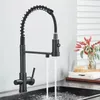 Kitchen Faucets Black Filtered Water Filter Dual Spout Faucet Mixer Purification Crane For 231026
