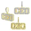 Nya stilar Hip Hop Letter CEO Shadow Charm Pendant Halsband med repkedja guld silver asfalterad full CZ Stone Punk Styles smycken WH3094
