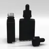 Flacons compte-gouttes avec Pipette de réactif liquide en verre givré noir de 30ml, récipient carré pour huile essentielle et parfum Sskit