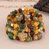 Strand Diezi Ethnic Bohemian Multicolor Crystal Beads Armband Women Girls Heart Tree of Life Charm Armband Pulseira Feminina