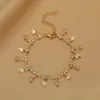 Charm Armbanden Mode Boho Parel Kristal Vlinder Ketting Armband Voor Vrouwen Bloem Ster Zeester Daisy Leaf Vriendschap Pols Sieraden Gift