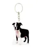 Boston terrier acrílico cão chaveiro moda bonito encantos chaveiros homem chaveiro anel namorado presente presentes para mulher vestuário 2136906
