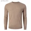 Suéteres masculinos Leve Merino Lã Crewneck Suéter Roupa Interior Camiseta -Homem Quente Roupas Tops Suéteres Q231026