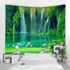 Tapestries Beautiful nature waterfall tapestry forest print seascape hippie wall hanging bohemian mandala decoration 231026