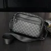 Waist Bags Luxury Leather Crossbody Men Fashion Design Plaid Shoulder Bag Business Messenger Mens Handbag Satchels Tote Purse 231026