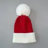Jul, höst och vinter ny kvinnors ullhatt med ull boll stickad hatt jul hatt varm hatt mode trend
