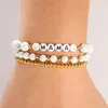 Bracelet en perles de pierre naturelle pour femmes, 3 brins, pièces/ensemble, cadeaux de fête des mères, bijoux