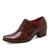 Chaussures habillées Hommes Talon Formel En Cuir Marron Vente Crack Mode Hommes Casual Pointu Mariage Marié