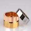 Com CAIXA 4mm 6mm pregos de aço titânio Chave de fenda anel de amor masculino e feminino joias de ouro rosa para amantes casal anéis tamanho de presente 5-1265N