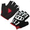 Gants de cyclisme absorbant la sueur squelette Punk demi-doigt vélo avec autocollant magique cadeaux durables