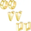 Hoop Earrings Gold Color The Geometric Stainless Steel Round Shape Vacuum Plating No Easy Fade Allergy Free