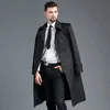 Giacca a vento da uomo in misto autunno e inverno Slim Fit doppiopetto Business Leisure Cappotto lungo Mantello da ragazzo 231026