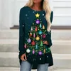 Женские футболки, рубашка с мультяшным рождественским снежинком и блестящей росписью, спортивная уличная одежда, толстовка, повседневная толстовка с длинными рукавами и круглым вырезом