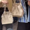 Evening Bags Lady Beach Woven Bag For Vacation Fashion Casual Net Cotton Women Handbag Fruit And Vegetable Supermarket Shopping