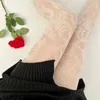 Vrouwen Sokken Sexy Bloempatroon Antislip Voor Creatieve Dij Hoge Kousen Dunne Ademende Rose Kous Gratis Remo