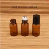 50pcs/Lot Promotion 3ml Amber Glass Essential Oil Bottle Women Cosmetic Container 3cc Roll On Packaging 1/10OZ Refillable Pothood qty Ehllg